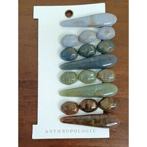Anthropologie Gemstone Hair Clips, Set Of 8 - NWT!